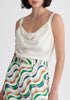 Paisie Cowl Neck Vest Top in White Close Up